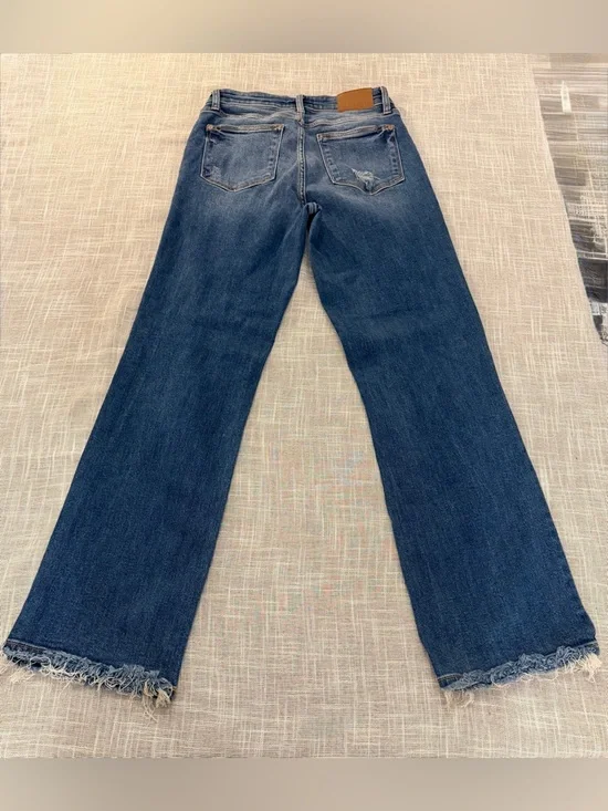 Judy Blue Dad Jeans Distressed Raw Hem High Rise 5/27 - Picture 4 of 11